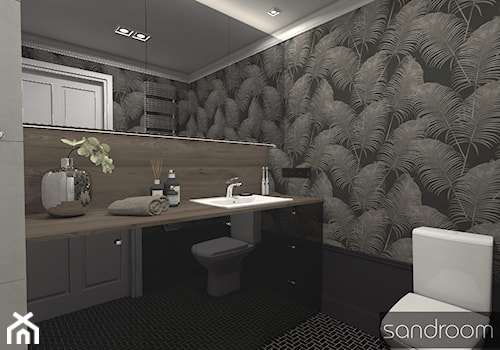 Odważna łazienka z motywem palmy - zdjęcie od sandroom
