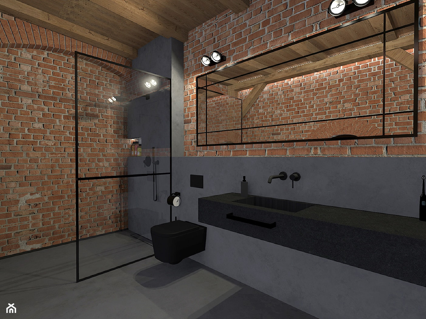 Męski loft w odrestaurowanych koszarach/łazienka - zdjęcie od sandroom - Homebook