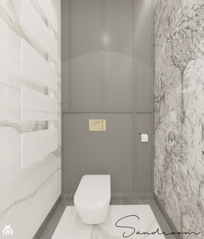 Elegancka łazienka ze złotem - zdjęcie od sandroom