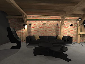 Męski loft w odrestaurowanych koszarach/salon - zdjęcie od sandroom