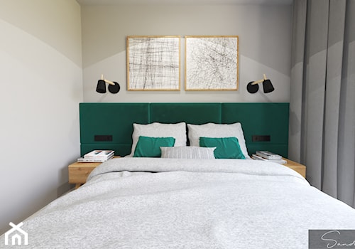 Sypialnia z ciemną zielenią - zdjęcie od sandroom
