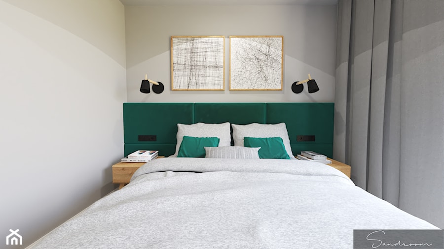 Sypialnia z ciemną zielenią - zdjęcie od sandroom