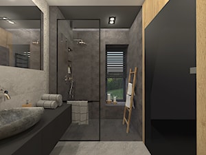 Łazienka przy sypialni z kamienną umywalką - zdjęcie od sandroom
