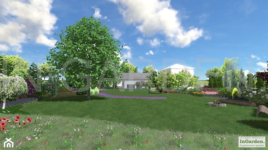 Sielski ogród z łąką kwietną i zagajnikiem - zdjęcie od InGarden. Projektowanie ogrodów Katarzyna Skrzyńska-Pytel