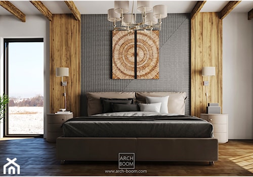 Nowoczesna stodoła w Mermecie - Średnia szara sypialnia, styl nowoczesny - zdjęcie od ARCH-BOOM