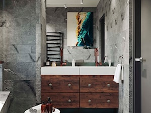Wystrój łazienki z 2 umywalkami i dużym lustrem - zdjęcie od ARCH-BOOM