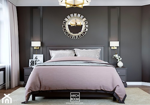 Dom w stylu art-deco - Mała czarna sypialnia, styl glamour - zdjęcie od ARCH-BOOM