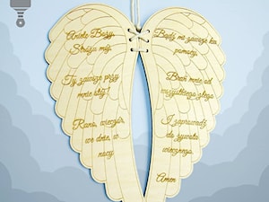 Drewniane skrzydła anioła z modlitwą Aniele Boży - zdjęcie od MARO Ordec
