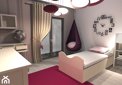 pokoj dziewczynki - Średni biały brązowy pokój dziecka dla nastolatka dla dziewczynki, styl glamour - zdjęcie od JMproject Justyna Pietrzykowska