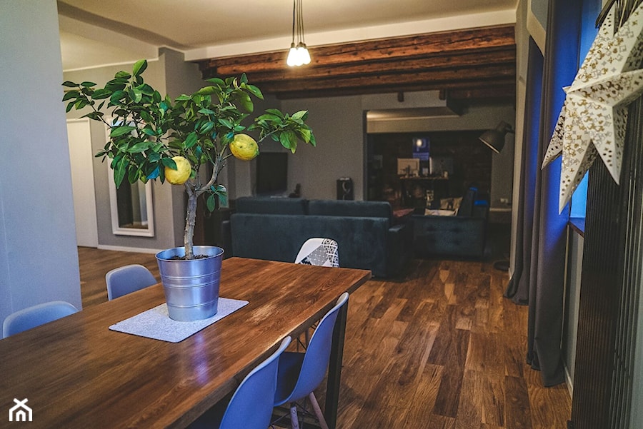 metamorfoza mieszkania - Średnia szara jadalnia w salonie, styl industrialny - zdjęcie od Monika Skowron 19