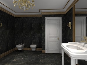 ak home design projekty - Duża na poddaszu bez okna z lustrem łazienka, styl tradycyjny - zdjęcie od ak home design