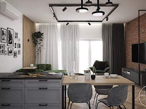 Mieszkanie z cegłą i miedzią - Jadalnia, styl nowoczesny - zdjęcie od DEZEEN ARCHITEKCI Natalia Pęcka