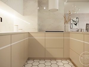 Przytulne mieszkanie z pistacjowymi akcentami - Kuchnia, styl minimalistyczny - zdjęcie od DEZEEN ARCHITEKCI Natalia Pęcka
