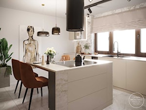 Projekt wnętrza domu w ciepłych barwach - Kuchnia, styl nowoczesny - zdjęcie od DEZEEN ARCHITEKCI Natalia Pęcka