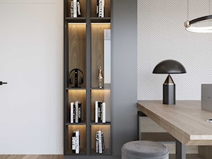 Przestronne wnętrze domu w nowoczesnym wydaniu - Biuro, styl nowoczesny - zdjęcie od DEZEEN ARCHITEKCI Natalia Pęcka