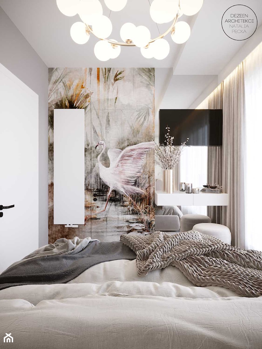 Wnętrze domu z drewnianymi elementami - Sypialnia, styl nowoczesny - zdjęcie od DEZEEN ARCHITEKCI Natalia Pęcka