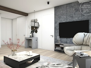 Mieszkanie Black&White - Salon, styl nowoczesny - zdjęcie od DEZEEN ARCHITEKCI Natalia Pęcka