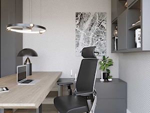 Przestronne wnętrze domu w nowoczesnym wydaniu - Biuro, styl nowoczesny - zdjęcie od DEZEEN ARCHITEKCI Natalia Pęcka