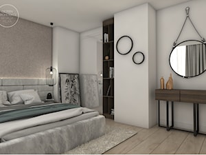 Metamorfoza domu - Średnia biała szara sypialnia, styl nowoczesny - zdjęcie od DEZEEN ARCHITEKCI Natalia Pęcka