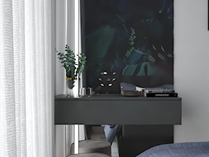 Mieszkanie z klimatyczną sypialnią - Mała szara sypialnia, styl nowoczesny - zdjęcie od DEZEEN ARCHITEKCI Natalia Pęcka