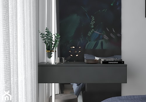 Mieszkanie z klimatyczną sypialnią - Mała szara sypialnia, styl nowoczesny - zdjęcie od DEZEEN ARCHITEKCI Natalia Pęcka