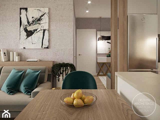 Przytulne mieszkanie z pistacjowymi akcentami - Kuchnia, styl nowoczesny - zdjęcie od DEZEEN ARCHITEKCI Natalia Pęcka