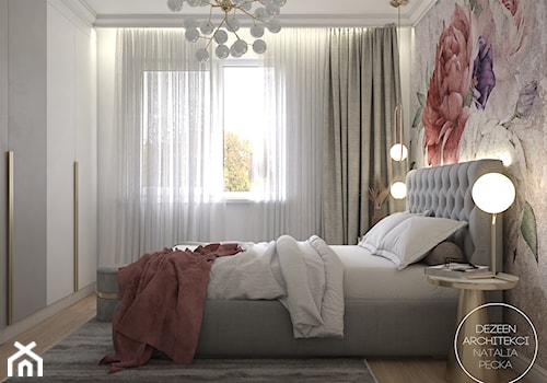 Pastelowe mieszkanie w stylu angielskim - Sypialnia, styl glamour - zdjęcie od DEZEEN ARCHITEKCI Natalia Pęcka