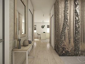 Mieszkanie w naturalnych barwach - Średni beżowy hol / przedpokój, styl nowoczesny - zdjęcie od DEZEEN ARCHITEKCI Natalia Pęcka
