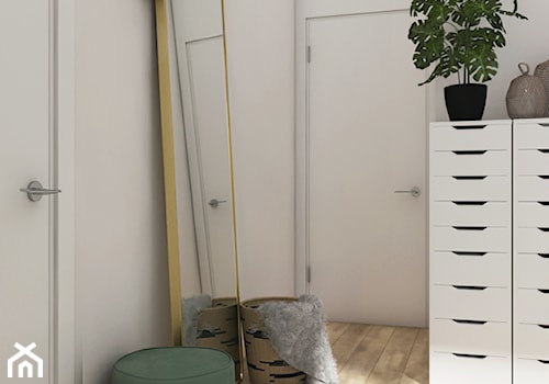 Pokój nastolatki w stylu boho - Mała biała sypialnia, styl skandynawski - zdjęcie od DEZEEN ARCHITEKCI Natalia Pęcka