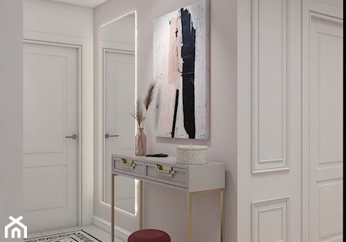 Pastelowe mieszkanie w stylu angielskim - Hol / przedpokój, styl glamour - zdjęcie od DEZEEN ARCHITEKCI Natalia Pęcka
