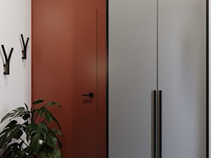 Wnętrze domu z rudym akcentem - Hol / przedpokój, styl nowoczesny - zdjęcie od DEZEEN ARCHITEKCI Natalia Pęcka