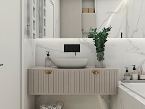 Pokój nastolatki w stylu boho - Mała bez okna z lustrem łazienka, styl nowoczesny - zdjęcie od DEZEEN ARCHITEKCI Natalia Pęcka