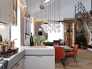 Wnętrze domu z rudym akcentem - Kuchnia, styl nowoczesny - zdjęcie od DEZEEN ARCHITEKCI Natalia Pęcka