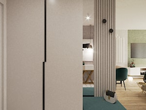 Przytulne mieszkanie z pistacjowymi akcentami - Hol / przedpokój, styl minimalistyczny - zdjęcie od DEZEEN ARCHITEKCI Natalia Pęcka
