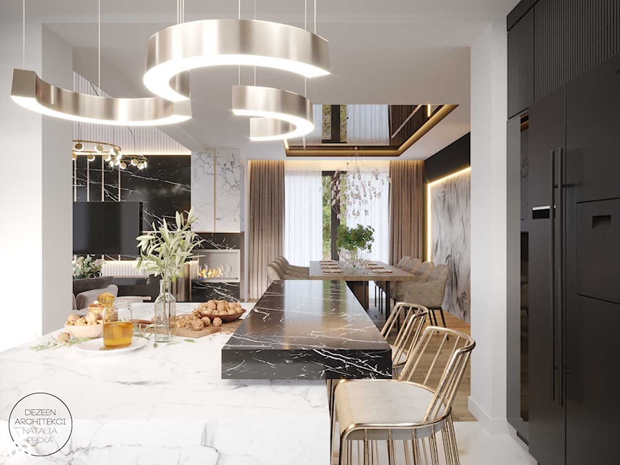 Eleganckie i przestronne wnętrze domu - Kuchnia, styl nowoczesny - zdjęcie od DEZEEN ARCHITEKCI Natalia Pęcka