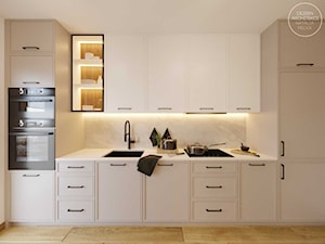 Mieszkanie w beżu i drewnie - Kuchnia, styl nowoczesny - zdjęcie od DEZEEN ARCHITEKCI Natalia Pęcka