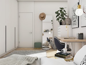 Pokój nastolatki w stylu boho - Średnia biała z biurkiem sypialnia, styl vintage - zdjęcie od DEZEEN ARCHITEKCI Natalia Pęcka