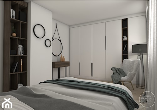 Metamorfoza domu - Średnia biała sypialnia, styl nowoczesny - zdjęcie od DEZEEN ARCHITEKCI Natalia Pęcka