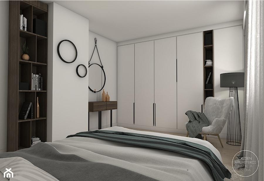 Metamorfoza domu - Średnia biała sypialnia, styl nowoczesny - zdjęcie od DEZEEN ARCHITEKCI Natalia Pęcka