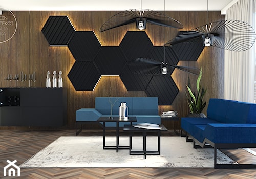 Biuro w nowoczesnym stylu - Duże z sofą biuro, styl nowoczesny - zdjęcie od DEZEEN ARCHITEKCI Natalia Pęcka