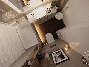 Przytulne mieszkanie z pistacjowymi akcentami - Łazienka, styl nowoczesny - zdjęcie od DEZEEN ARCHITEKCI Natalia Pęcka