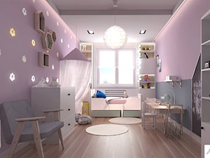 Dom pod Warszawą - Średni czarny różowy pokój dziecka dla dziecka dla nastolatka dla dziewczynki, styl nowoczesny - zdjęcie od AFormA Architektura Wnętrz