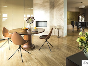 Kolorowy apartament z tarasem - Średnia beżowa jadalnia jako osobne pomieszczenie, styl nowoczesny - zdjęcie od AFormA Architektura Wnętrz