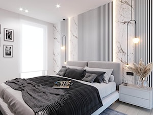 Wygodny apartament dla rodziny 2+2 - Średnia biała szara sypialnia, styl nowoczesny - zdjęcie od kaim.work