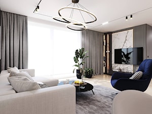 Wygodny apartament dla rodziny 2+2 - Średni czarny salon, styl nowoczesny - zdjęcie od kaim.work