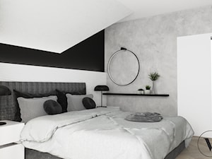 Sypialnia w wersji black &white - Sypialnia, styl minimalistyczny - zdjęcie od VINSO Projektowanie Wnętrz