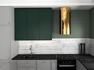 Kuchnia w kolorach butelkowej zieleni - Kuchnia, styl glamour - zdjęcie od VINSO Projektowanie Wnętrz