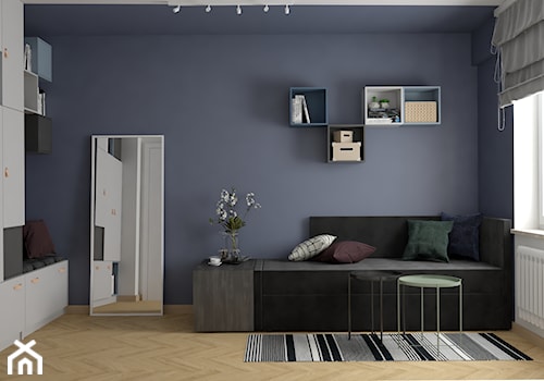 Mieszkanie na wynajem w Krakowie - inwestycja Pianissimo - Średnia biała szara sypialnia, styl nowoczesny - zdjęcie od VINSO Projektowanie Wnętrz