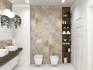 Nowoczesna łazienka z zieloną ścianą - Łazienka, styl nowoczesny - zdjęcie od VINSO Projektowanie Wnętrz