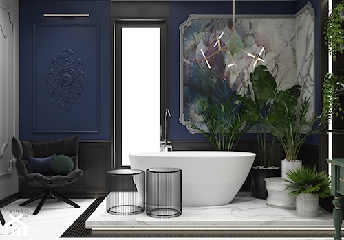 Elegancka łazienka w stylu art deco - Łazienka, styl glamour - zdjęcie od VINSO Projektowanie Wnętrz